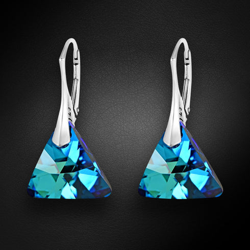 Sudraba auskari "Osiris (Bermuda Blue)" ar Swarovski™ kristāliem
